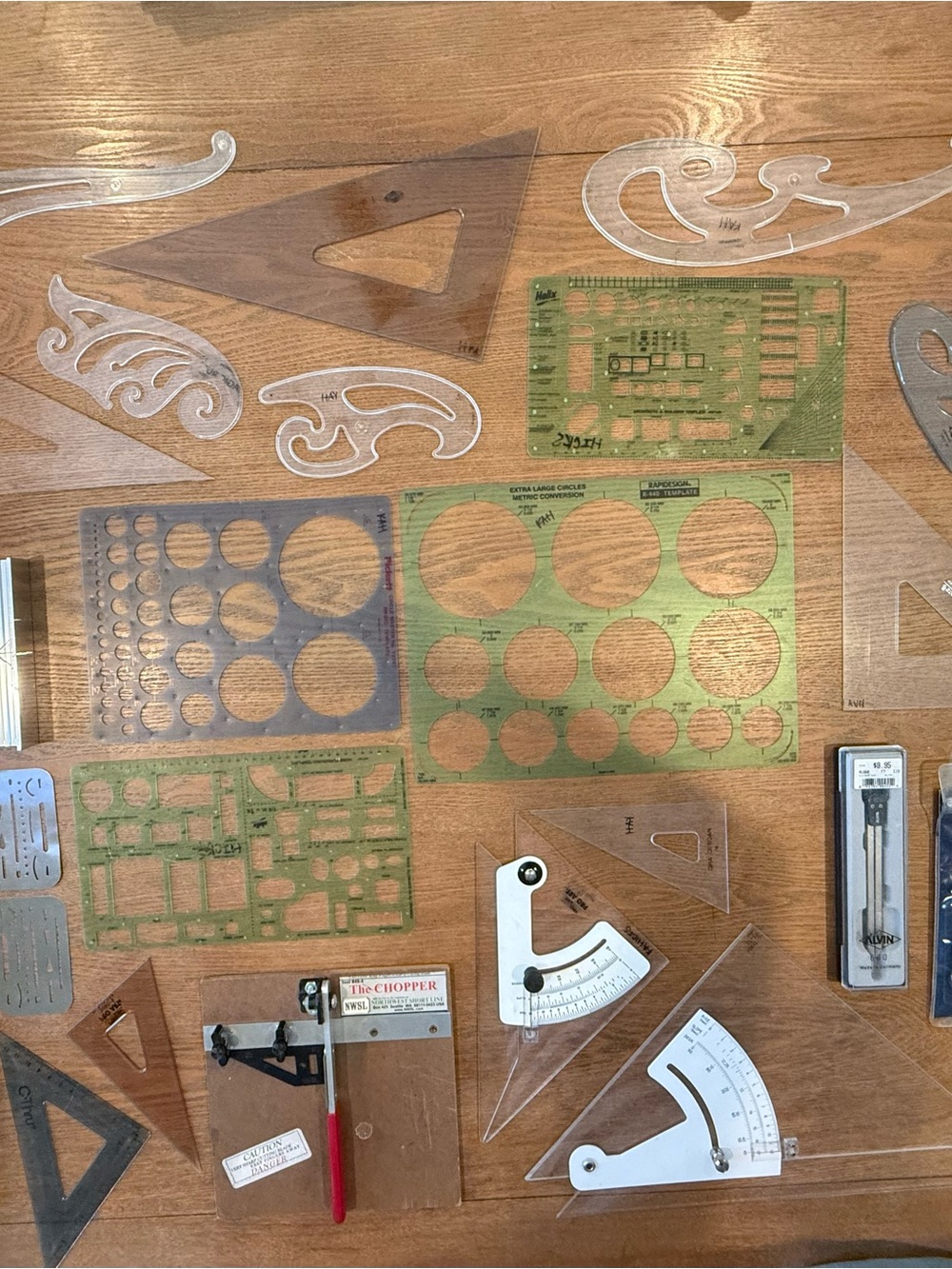 Architectural Drafting & Model-Making Tools Templates, Compasses, French Curves